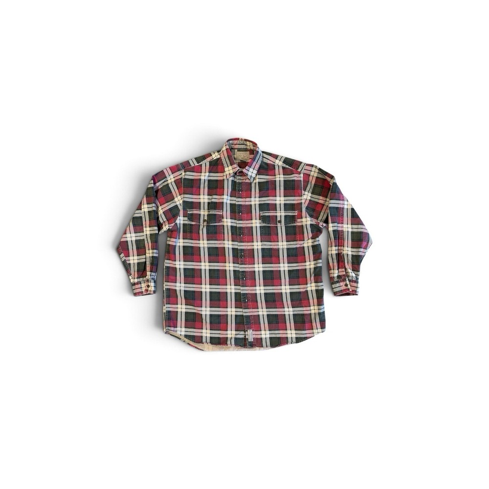 Vintage Abercrombie & Fitch The Big Shirt Men Sz XL Red/White Plaid Flannel 90s
